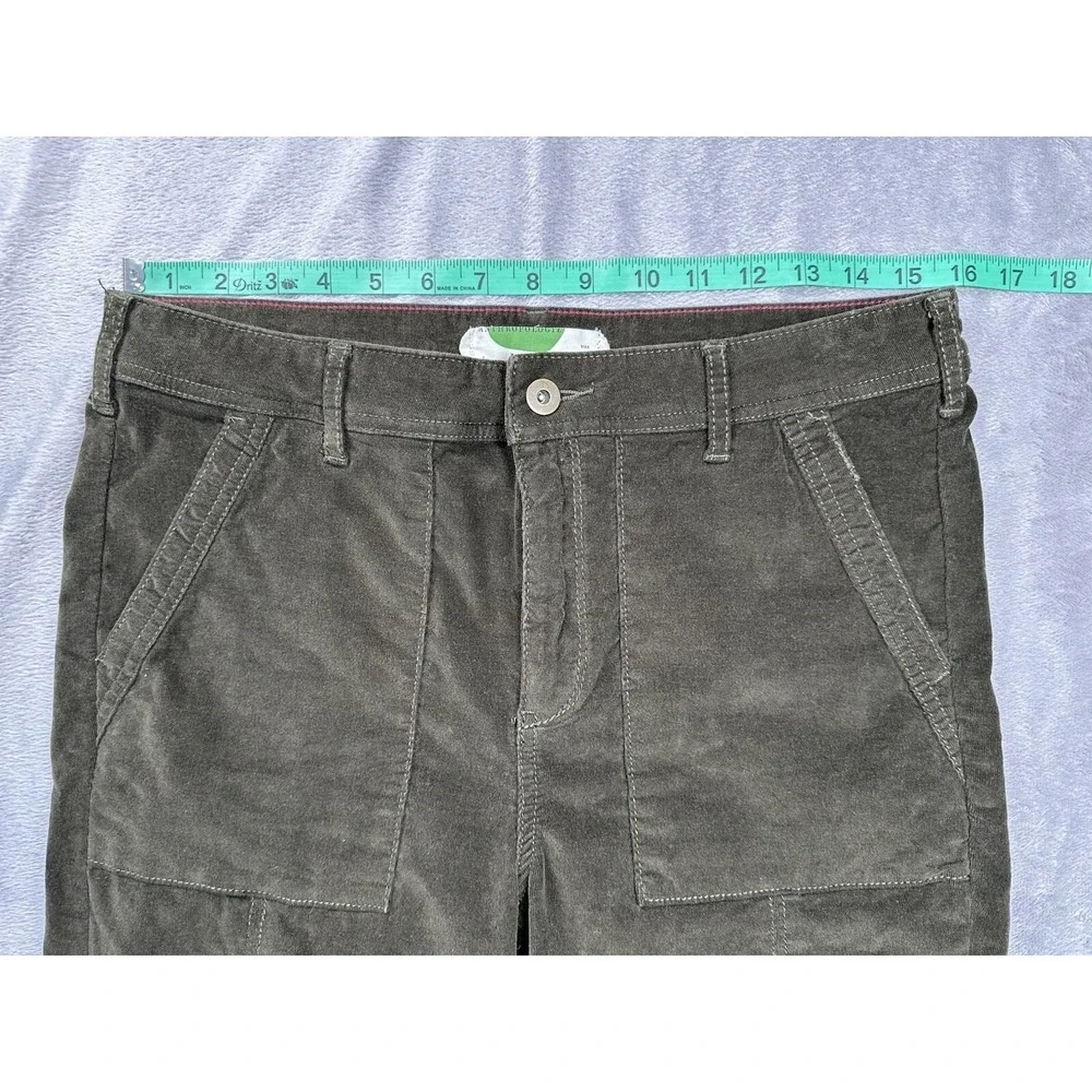 Anthropologie Corduroy Pants Womens 30x27 Green Skinny Mid Rise Preppy Boho